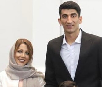Alireza Beiranvand with his wife.